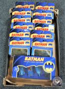 Twelve Corgi 1:43 scale die cast Batman vehicles and a four-vehicle set all in original boxes.