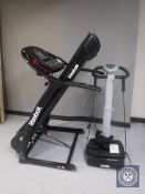 A Reebok ZR 9 electric treadmill and a vibration plate