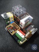 A tray of unboxed die cast vehicles, Corgi Classics, Bedford coach set,