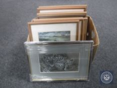 A box of thirteen framed photographs and prints - wildlife studies