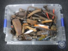 A box of antique and later hand tools