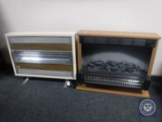A mid 20th century Dimplex electric fire and a coal effect electric fire