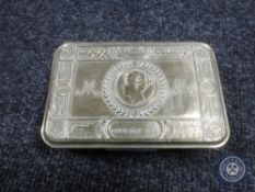 A WWI brass chocolate tin Christmas 1914