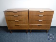 A pair of mid 20th century Austin Suite teak four drawer chests and a matching continental