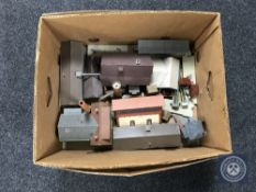 A box of Faller railway buildings and accessories