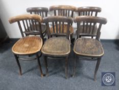 Six Bentwood chairs