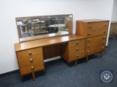 A mid 20th century Symbol Furniture four-piece teak bedroom suite