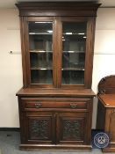 A late Victorian mahogany secretaire bookcase,