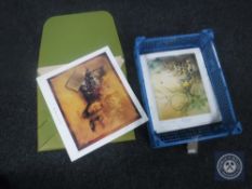 A basket of twelve Robin Gibbard signed limited edition prints together with a folio of David