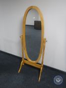 A pine cheval mirror