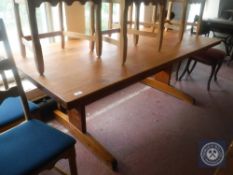 A pine refectory dining table