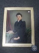 A portrait of a woman in early 19th century dress