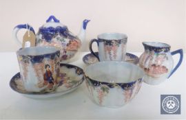 A 19th century seven-piece Oriental tea for two