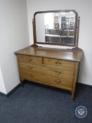 A Victorian inlaid mahogany dressing chest