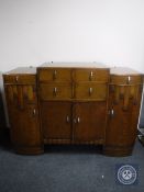 A 1930's oak sideboard