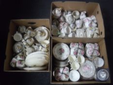Three boxes of antique English tea china