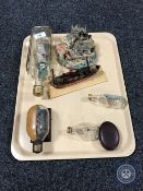 A Danbury Mint RNLI collection Flag Day figure, together with ships in bottles, boat figure etc,