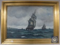 Continental school, Ship at full sail,