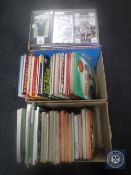 Three boxes of NUFC cassette tapes, two boxes of annuals,
