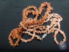 Two coral necklaces