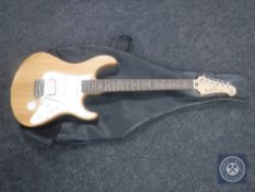 A Yamaha Pacifica electric guitar in carry bag