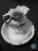 A J & G Meakin pottery wash jug and basin