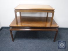 A Chinese style coffee table and a 20th century teak coffee table