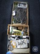 Four boxes of railway accessories and track