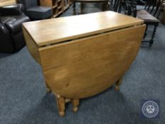 An oak gate leg table