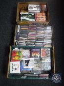 Three boxes of DVD's and CD's