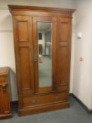 An Edwardian mahogany mirrored wardrobe,