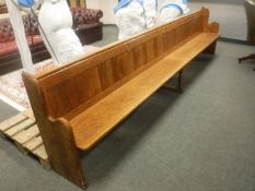A pine church pew,
