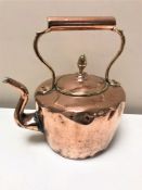 A Victorian copper and brass kettle