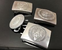 Four German belt buckles