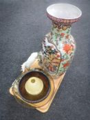 A tray of Beswick horse (a/f), Maling dishes, carnival glass bowl,