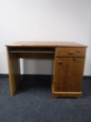 A pine computer desk