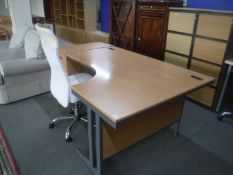 A pine corner office desk,