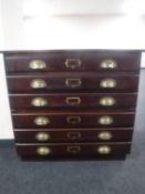 An early 20th century oak six drawer plan chest CONDITION REPORT: 94cm wide by 71cm