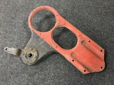 A cast metal railway signal arm