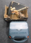 A box of Black and Decker sander,