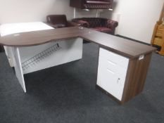 A contemporary corner desk