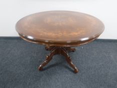 A circular Italian style dining table