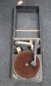 An early 20th century table top gramophone