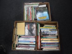 Three boxes of books relating to trains and railways