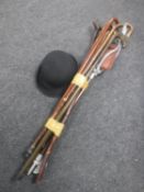 A bundle of assorted walking sticks,