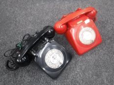 Two vintage telephones