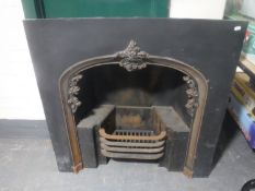 A cast iron fire insert