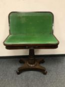 A William IV rosewood turnover top card table,