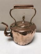 A Victorian copper and brass kettle
