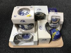 A tray of eight pieces of Maling china - jugs, teapots, caddy,